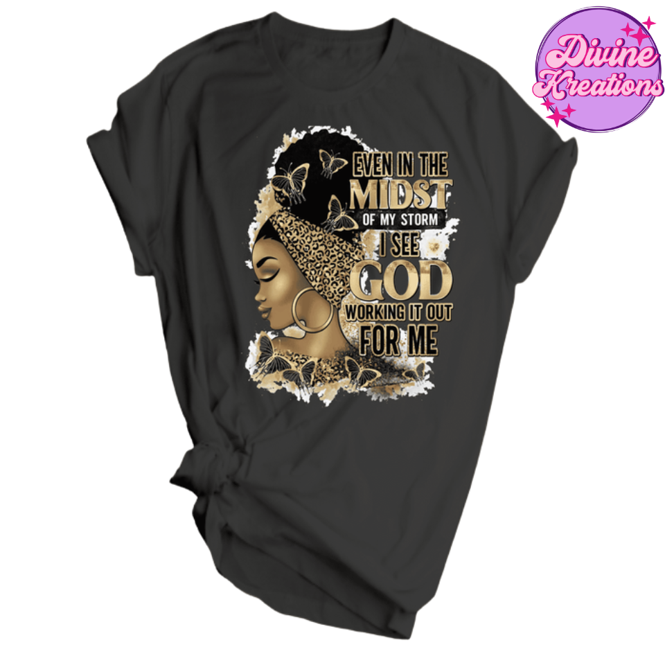 T-Shirts Black and Gold Even In The Mist