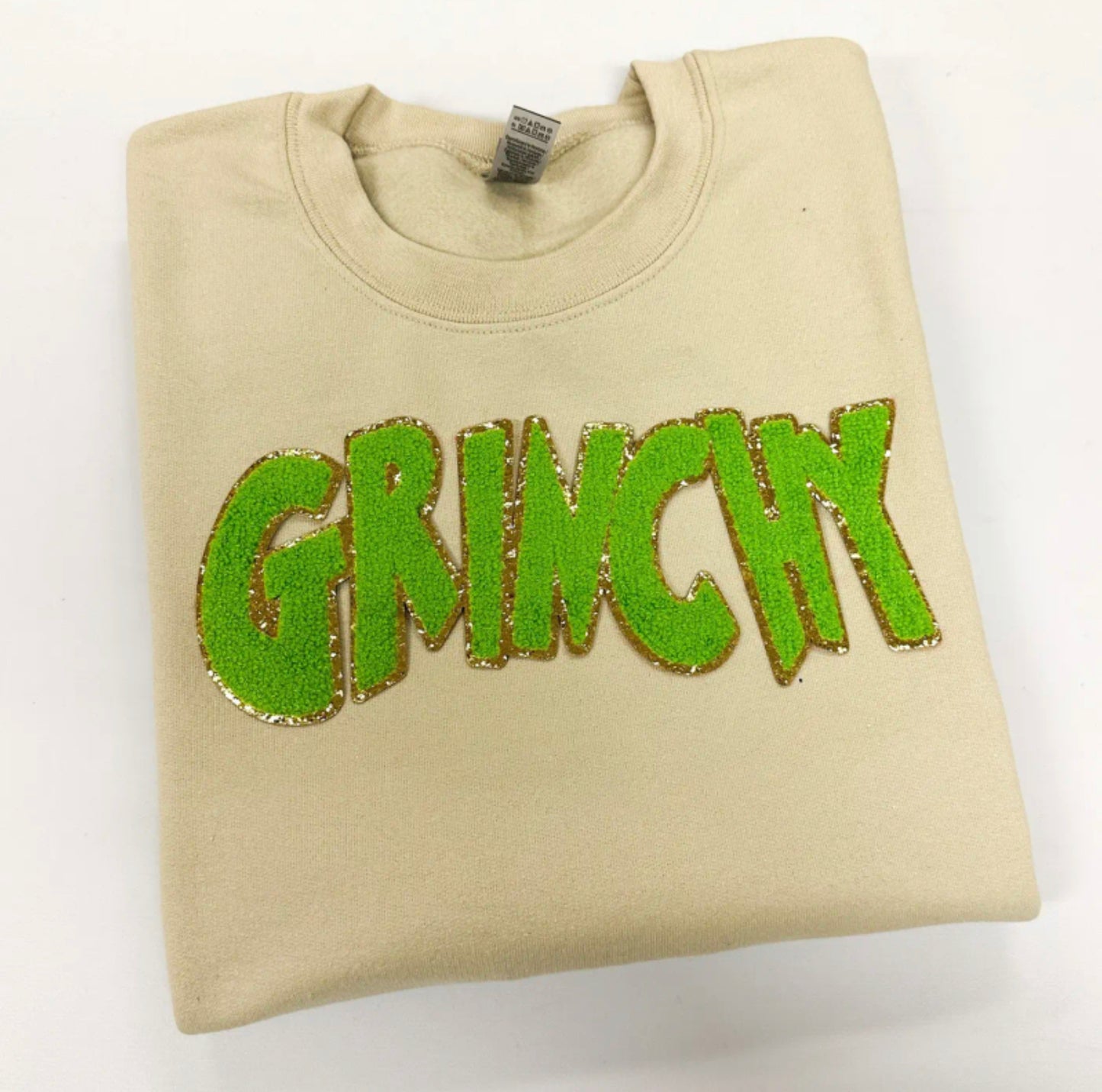 GREEN GRINCHY CHENILLE PATCH