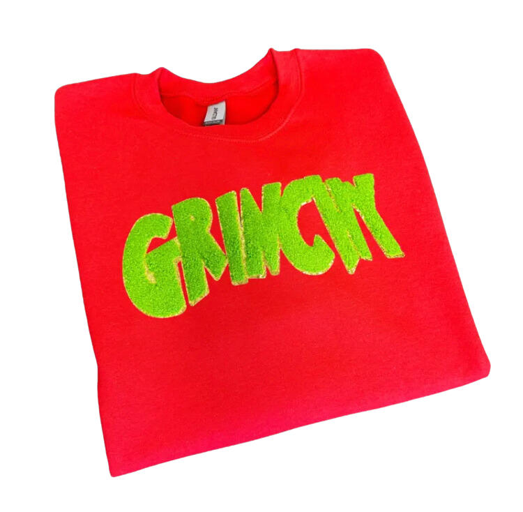 GREEN GRINCHY CHENILLE PATCH