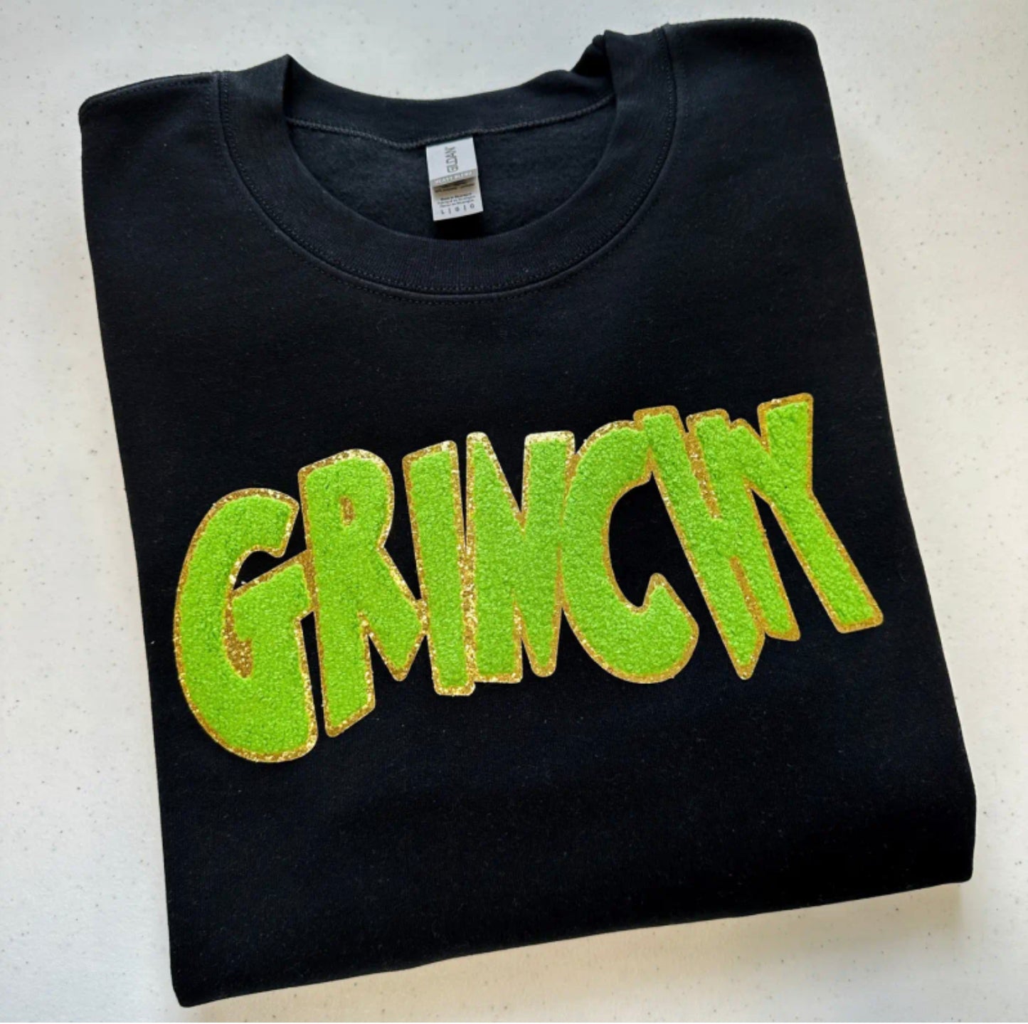 GREEN GRINCHY CHENILLE PATCH