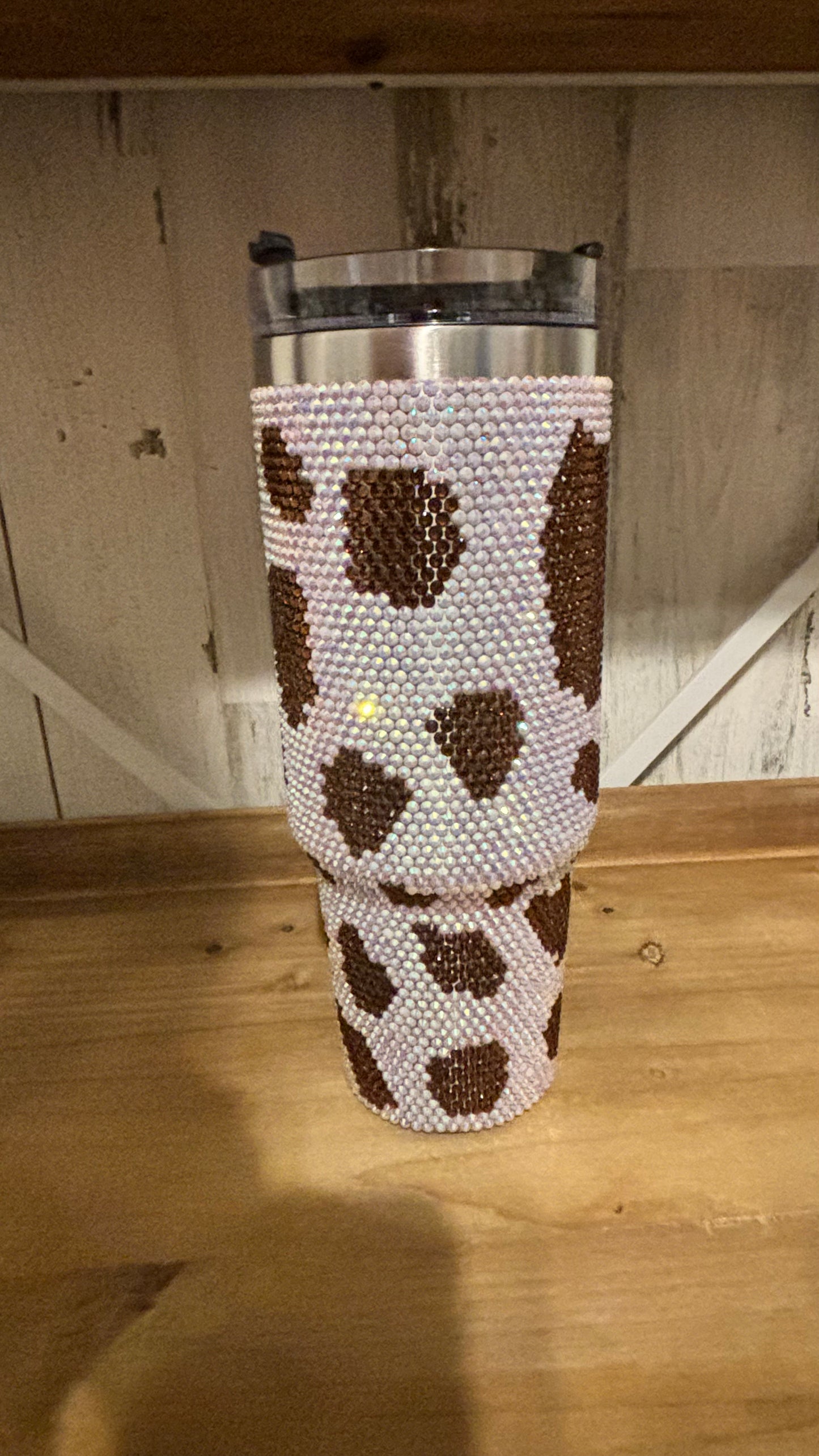 40 0z Cow Rhinestone Tumbler