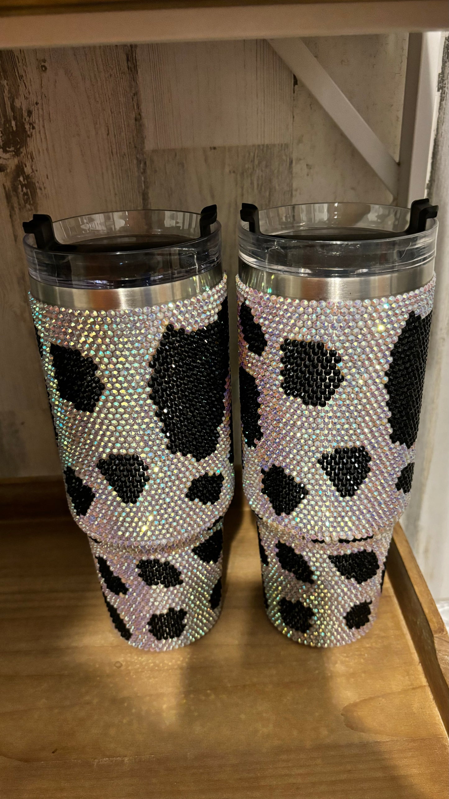 40 0z Cow Rhinestone Tumbler