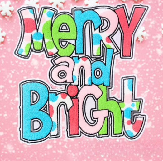 Merry & Bright Colorful Chenille patch