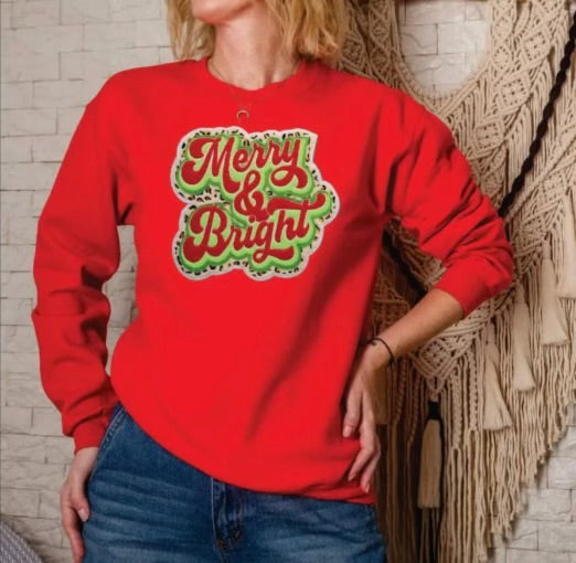 MERRY & BRIGHT CHENILLE PATCH