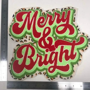 MERRY & BRIGHT CHENILLE PATCH